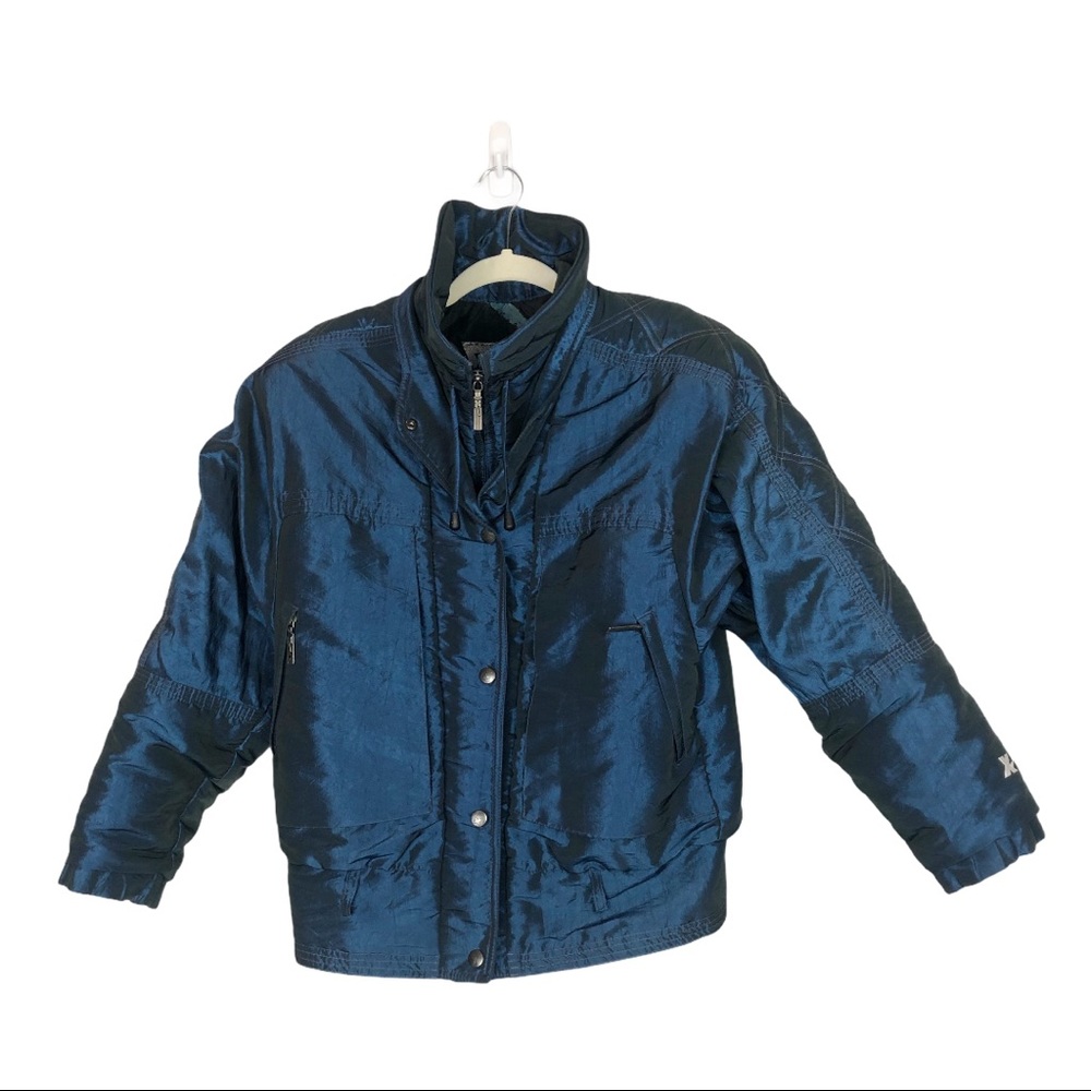 Roffe blue metallic vintage thinsulate ski jacket